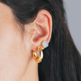 Sterling Silver Retroverb Thick Hoops Gold