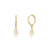 Sterling Silver Drop Hoops Gold