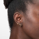 Sterling Silver Marcia Hoops Gold & White