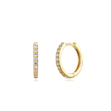 Sterling Silver Zirconia Hoops Gold