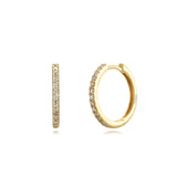 Sterling Silver Zirconia Hoops Gold