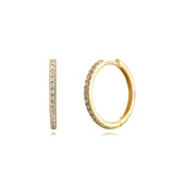 Sterling Silver Zirconia Hoops Gold