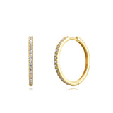 Sterling Silver Zirconia Hoops Gold