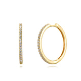 Sterling Silver Zirconia Hoops Gold