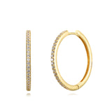 Sterling Silver Zirconia Hoops Gold