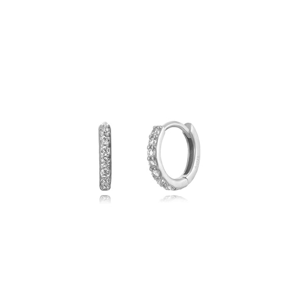 Sterling Silver Zirconia Hoops Silver