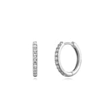 Sterling Silver Zirconia Hoops Silver