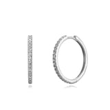 Sterling Silver Zirconia Hoops Gold