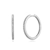 Sterling Silver Zirconia Hoops Silver