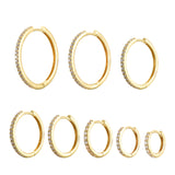 Sterling Silver Zirconia Hoops Gold