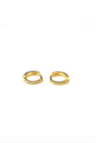 Black Zoe Hoops Gold