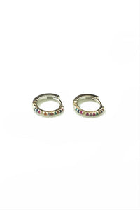 Multicolor Zoe Hoops Silver