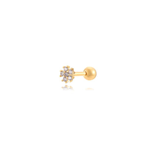 Flower Piercing Gold/White