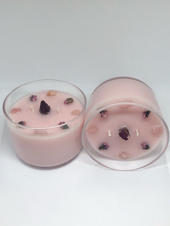 Crystal Infused Candle - Pink Heart